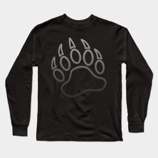 Mens Daddy Bear Paw Print Outline LGBT Long Sleeve T-Shirt